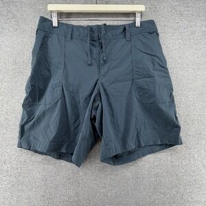 REI Co-Op Hiking Shorts Women Size 16 Blue Teal Drawstrings Stretch‎